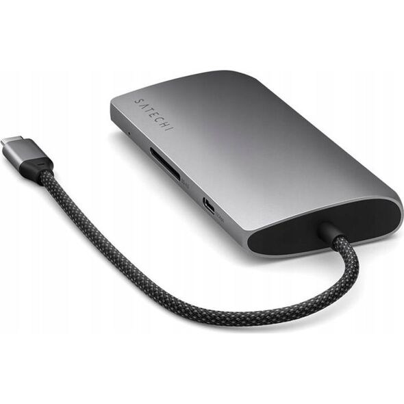 HUB USB Satechi Adapter Satechi USB-C Multiport 8K USB-C / USB-C, HDMI, 3xUSB-A 3.2 Gen 2 10Gbps, USB-A 3.2 Gen 1 5Gbps, SD/TF space gray 13609191 879961008178
