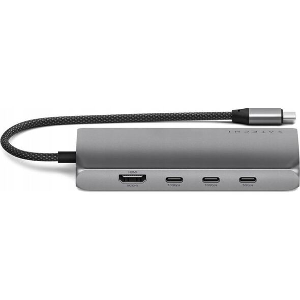 HUB USB Satechi Adapter Satechi USB-C Multiport 8K USB-C / USB-C, HDMI, 3xUSB-A 3.2 Gen 2 10Gbps, USB-A 3.2 Gen 1 5Gbps, SD/TF space gray 13609191 879961008178