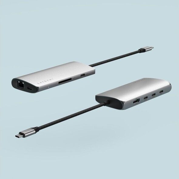 HUB USB Satechi Adapter Satechi USB-C Multiport 8K USB-C / USB-C, HDMI, 3xUSB-A 3.2 Gen 2 10Gbps, USB-A 3.2 Gen 1 5Gbps, SD/TF space gray 13609191 879961008178