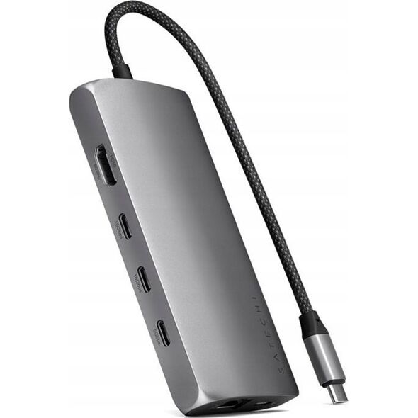 HUB USB Satechi Adapter Satechi USB-C Multiport 8K USB-C / USB-C, HDMI, 3xUSB-A 3.2 Gen 2 10Gbps, USB-A 3.2 Gen 1 5Gbps, SD/TF space gray 13609191 879961008178