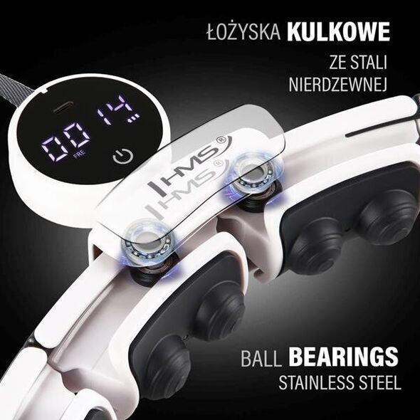 HMS ZESTAW HULA HOP MAGNETYCZNY WHITE HHM16 Z LICZNIKIEM HMS + PAS WYSZCZUPLAJĄCY BR163 BLACK 13620042 5907695552751