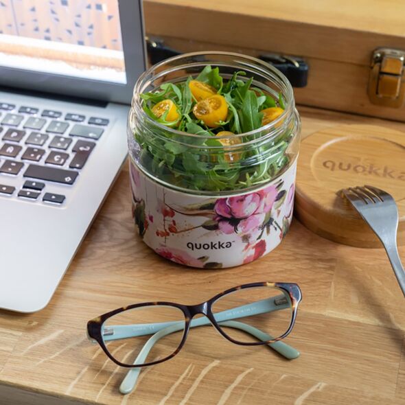 Quokka Quokka Deli Food Jar - Pojemnik szklany na żywność / lunchbox 820 ml (Dark Flowers) 13639666 8412497401314