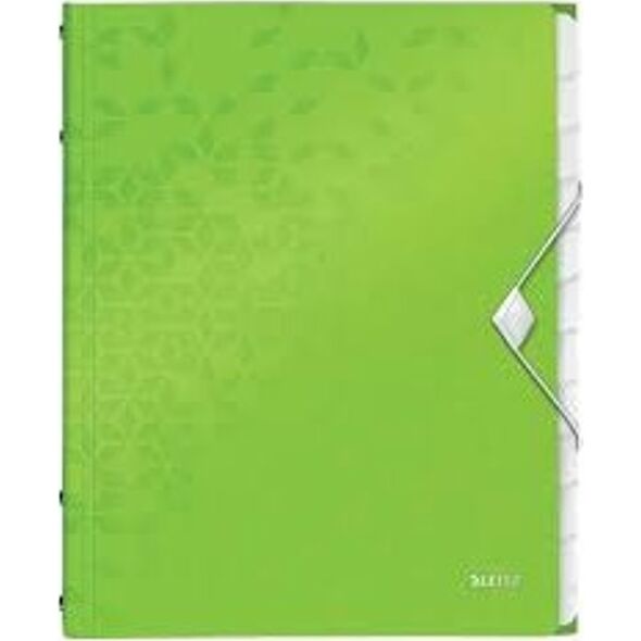 Leitz Teczka z gumką 12 przeródek A4 200k zielona 46340054 LEITZ WOW 13644798 4002432123438