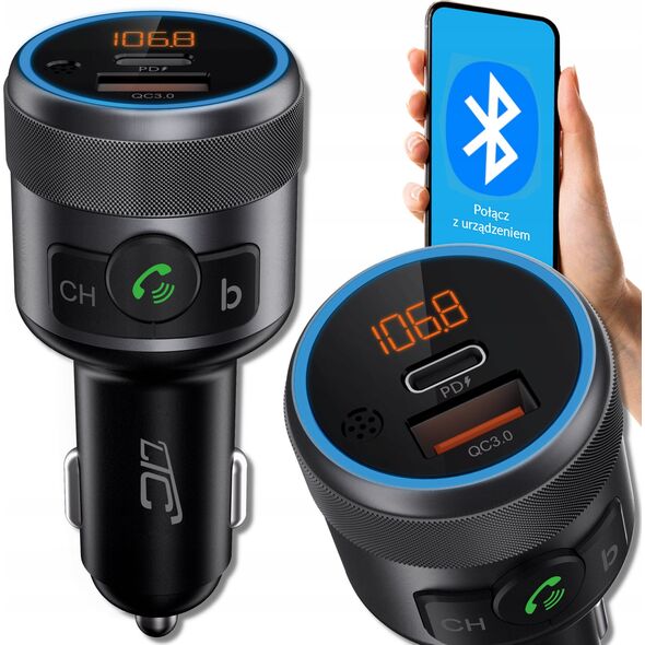 Transmiter FM LTC PS LTC TRANSMITER BLUETOOTH V5.1 DC12-24V,Output: QC3.0 + PD 20W Fast Charging 13645377 5902270782905