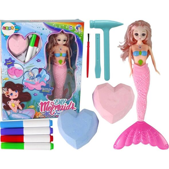 LeanToys Zestaw DIY Syrena Różowa Skarby Wykopaliska 13655775 5905323216891