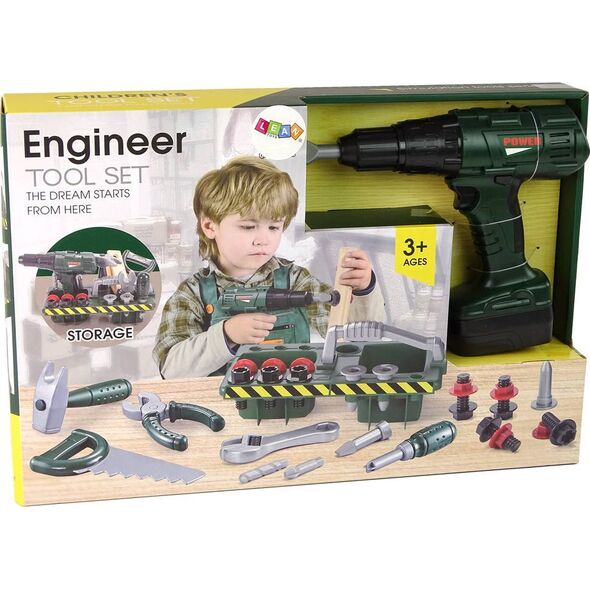 LeanToys Zestaw Majsterkowicza Organizer Wkrętarka Na Baterie Zielony 13655781 5905323217133