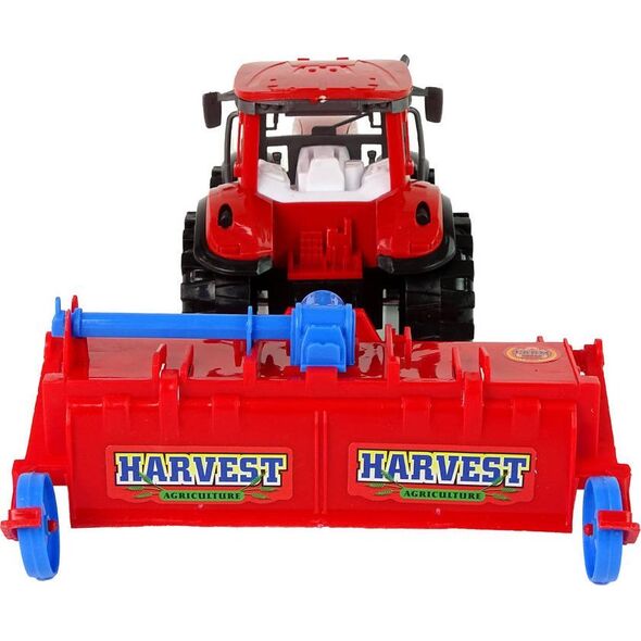 LeanToys Czerwony Ciągnik z Pługiem Napęd Frykcyjny 13655842 5905515353090