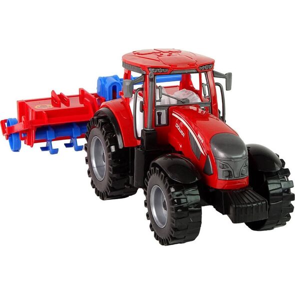 LeanToys Czerwony Ciągnik z Pługiem Napęd Frykcyjny 13655842 5905515353090