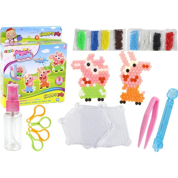 LeanToys Zestaw Koralików Wodnych DIY Magiczne Koraliki 8 Kolorów Świnki 13655906 5905679073452