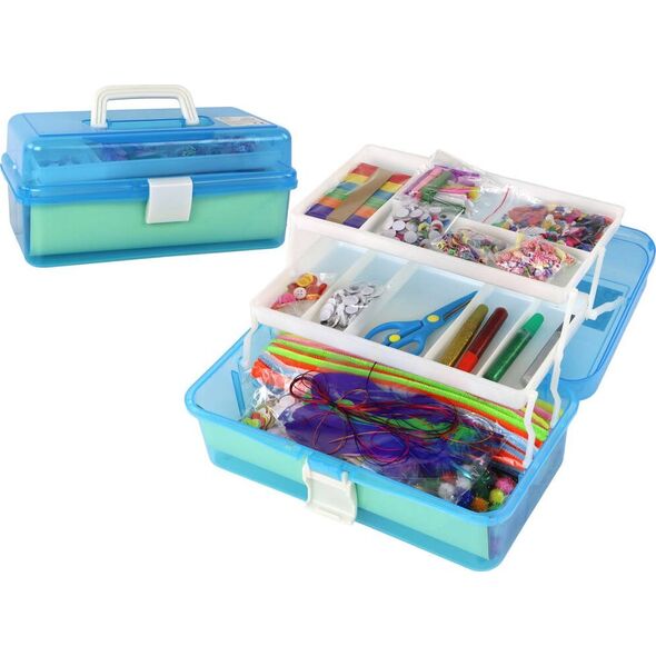 LeanToys Niebieska Rozkładana Walizka Zestaw Artystyczny Kreatywny Plastyczny DIY 13655920 5905515353854