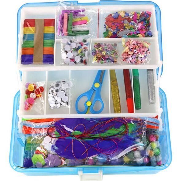 LeanToys Niebieska Rozkładana Walizka Zestaw Artystyczny Kreatywny Plastyczny DIY 13655920 5905515353854