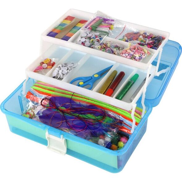 LeanToys Niebieska Rozkładana Walizka Zestaw Artystyczny Kreatywny Plastyczny DIY 13655920 5905515353854