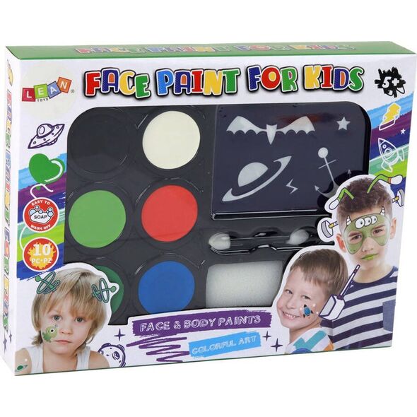 LeanToys Zestaw Do Makijażu Dla Dzieci DIY Malowanie Twarzy Szablony 13655932 5905884459140