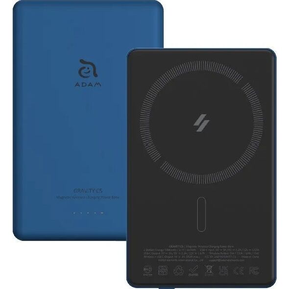 Powerbank Adam Elements Adam Elements Gravity C5 - magnetyczny powerbank bezprzewodowy 5000 mAh niebieski - Gwarancja bezpieczeństwa. Proste raty. Bezpłatna wysyłka od 170 zł. 13673457 4710343473800