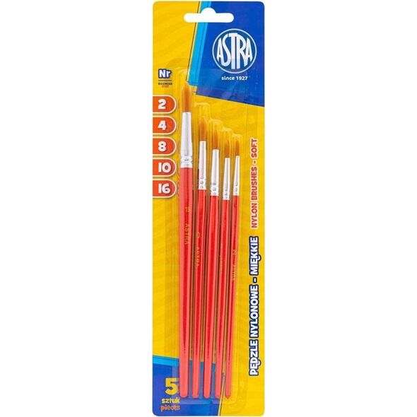 Astra Zestaw pędzli nylon Astra 5 szt. rozmiary 2/4/8/10/16 13674247 5901137205656