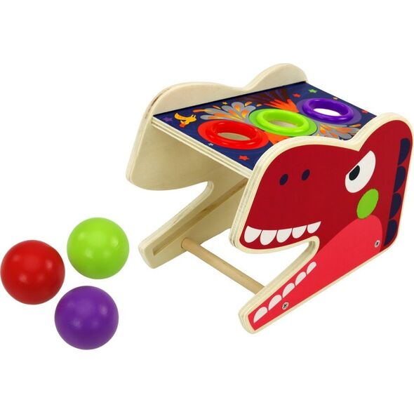 LeanToys Dinozaur Wbijak Cymbałki 2w1 Drewniany Czerwony 13674407 5904665992227