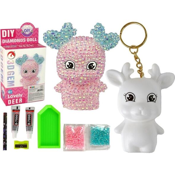 LeanToys Zestaw Kreatywny DIY Diamentowy Renifer DIY Kryształki Brelok 3D Różowy 13674531 5905323212473