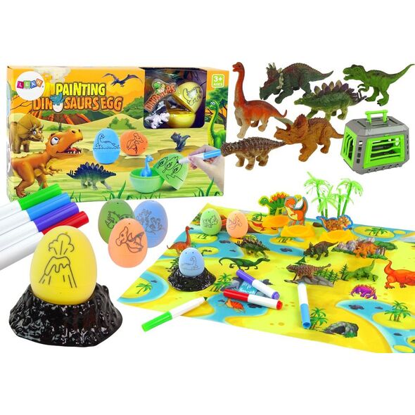 LeanToys Zestaw Kreatywny DIY Dinozaury Jaja Do Malowania Transporter 13674636 5905323216884