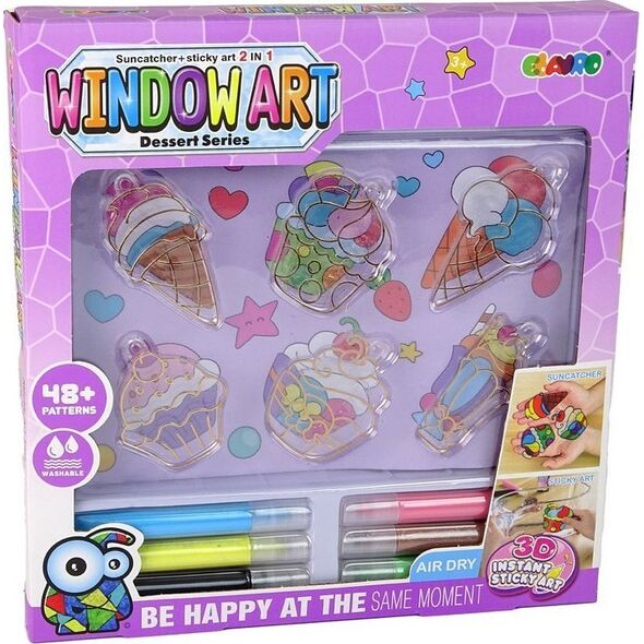 LeanToys Zestaw Kreatywny Witraże Okno Zastygająca Farba Lody Słodycze 3D 13674774 5905515354417