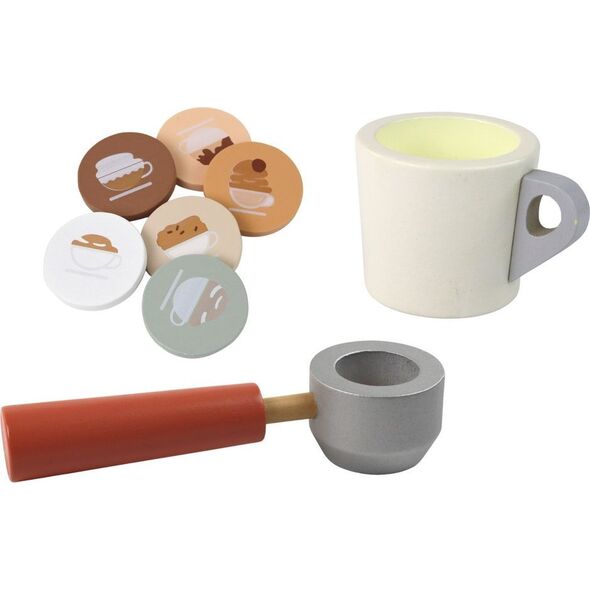 LeanToys Drewniany Ekspres Do Kawy Zabawka Filiżanka 13674779 5905515354813