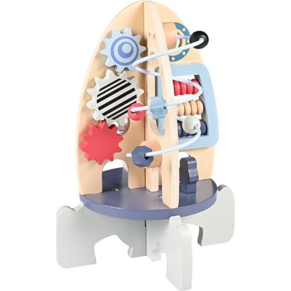 LeanToys Drewniana Rakieta Edukacyjna Koraliki Koła Zębate 13674782 5905515354806