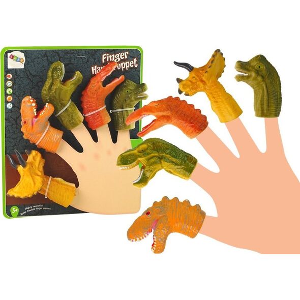 LeanToys Pacynki na Palce Dinozaury Zwierzęta 5 Szt. 13674835 5905515356831