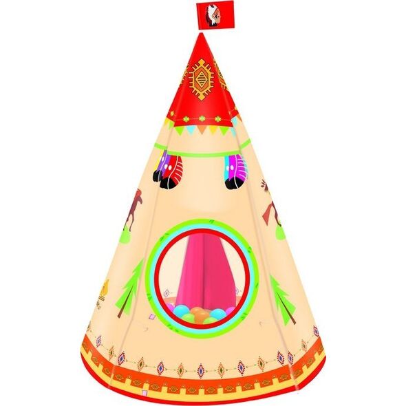 LeanToys Namiot Tipi Dla Dzieci Styl Indiański Ogród Kremowy 160 cm x 105 cm 13674845 5905515356312