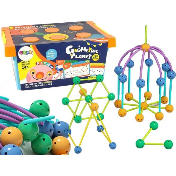 LeanToys Zestaw Klocków 3D Konstrukcyjne Geometric 142el. 13674969 5905679070727