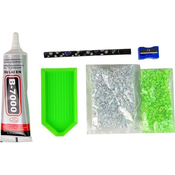 LeanToys Zestaw Jednorożec DIY Diamenty Kryształki Zielony 13675007 5905679071656
