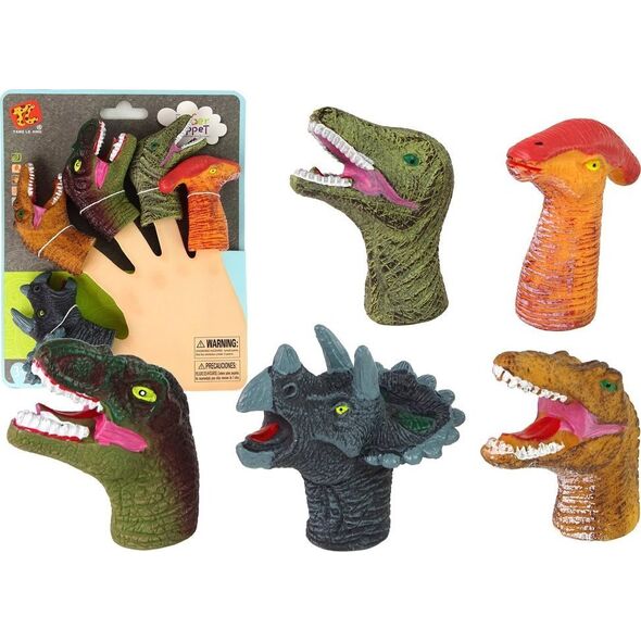 LeanToys Pacynki na Palce Dinozaury Kolorowe 5 Sztuk 13675024 5905679072295