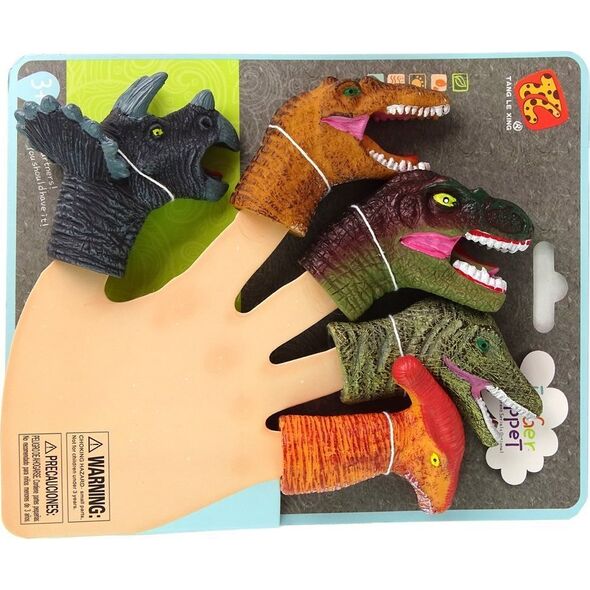 LeanToys Pacynki na Palce Dinozaury Kolorowe 5 Sztuk 13675024 5905679072295