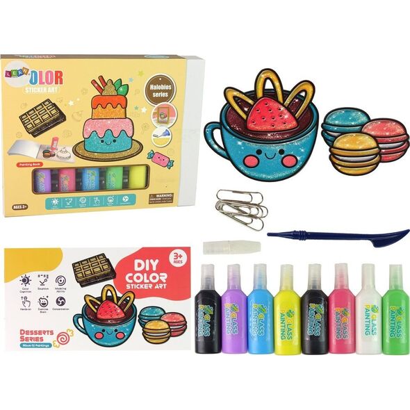 LeanToys Naklejki Na Okno Meble Słodkości DIY 8 Kolorów Brokat 13675027 5905679072363