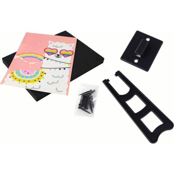 LeanToys Zestaw DIY Cekiny Szpilki Lama Ramka Kolorowy 13675128 5905679076156