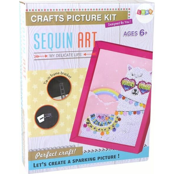 LeanToys Zestaw DIY Cekiny Szpilki Lama Ramka Kolorowy 13675128 5905679076156