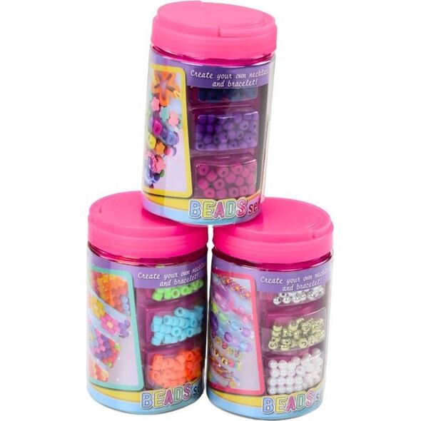LeanToys Zestaw Koralików W Słoiku Do Tworzenia Biżuterii 3w1 13675137 5905679076217