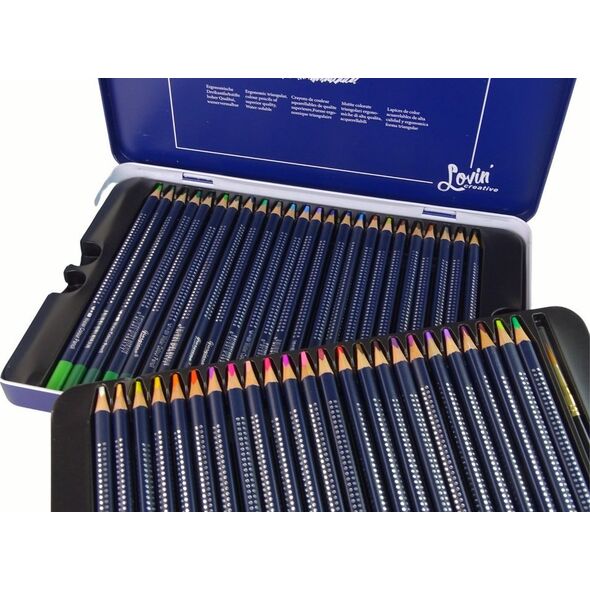 LeanToys Zestaw 48 Kredek Akwarelowych Metalowy Pojemnik 13675151 5905679076682