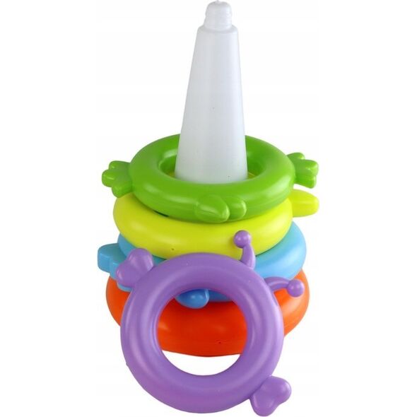 LeanToys Piramidka Jednorożec Układanka 8 Kółek Kolorowa 29cm x 14cm x 14cm 13675791 5905991003908