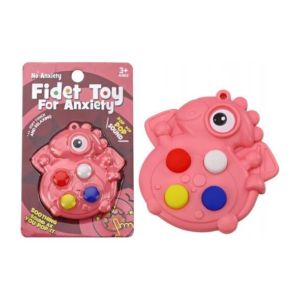 LeanToys Pop It Dinozaur Antystresowy Sensoryczny Różowy Kieszonkowy 13675940 5905991006107