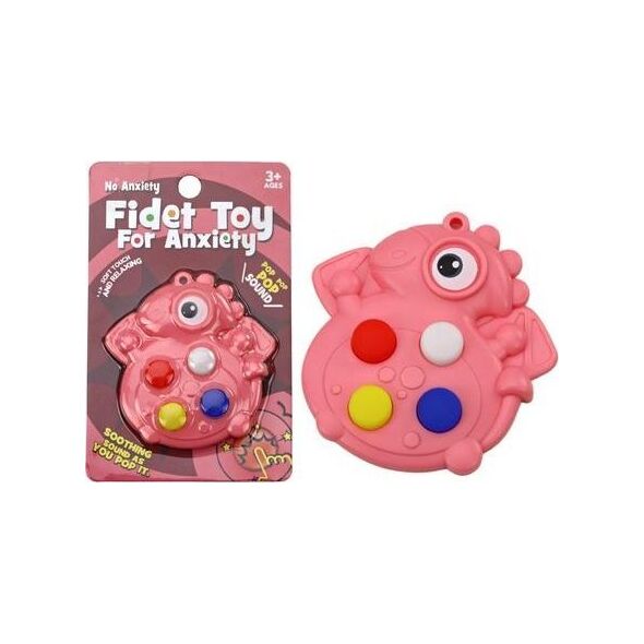 LeanToys Pop It Dinozaur Antystresowy Sensoryczny Różowy Kieszonkowy 13675940 5905991006107