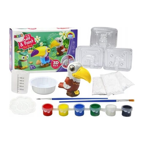 LeanToys Zestaw Kreatywny Artystyczny Ptaki 3D Gips Farbki 13675959 5905991006404