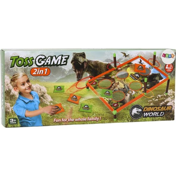 LeanToys Gra Zręcznościowa Rzut Woreczkiem Obręczą 2w1 Plansza Dinozaury 13676022 5905991007357