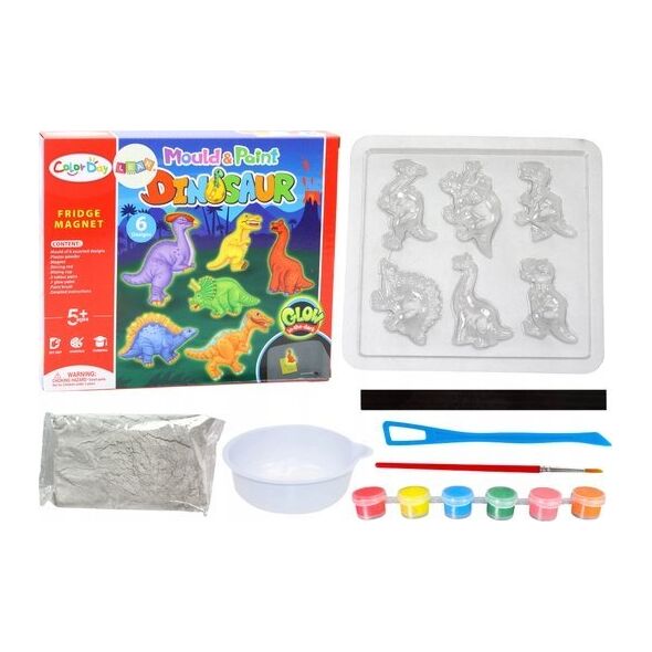 LeanToys Zestaw Kreatywny DIY Magnesy z Gipsu Dinozaury 13676076 5905991008491