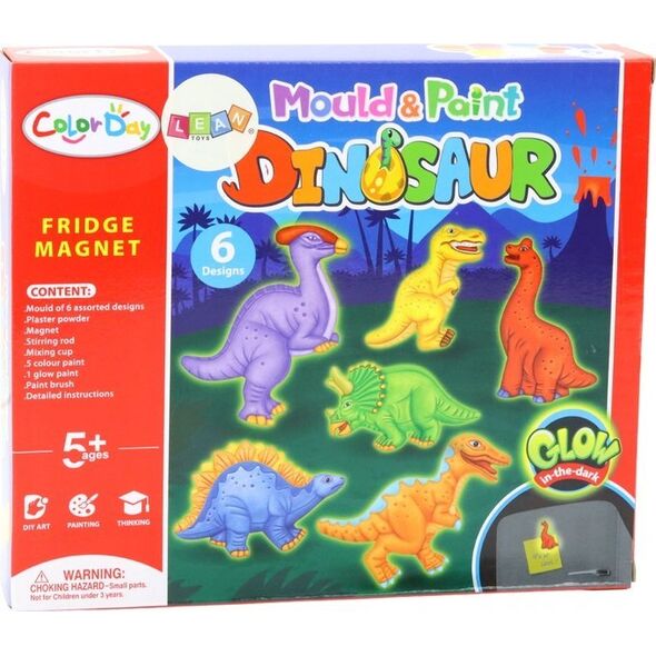 LeanToys Zestaw Kreatywny DIY Magnesy z Gipsu Dinozaury 13676076 5905991008491