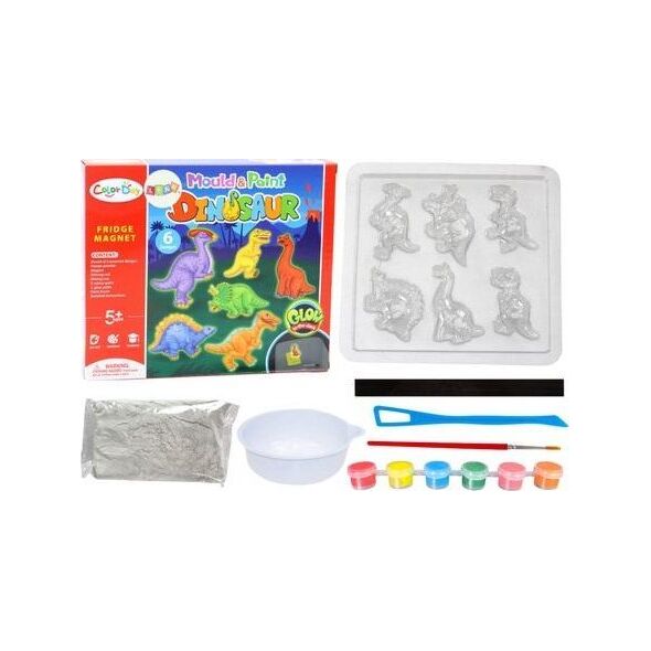 LeanToys Zestaw Kreatywny DIY Magnesy z Gipsu Dinozaury 13676076 5905991008491