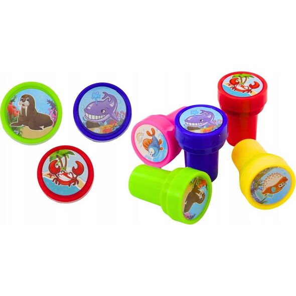 LeanToys Stempelki Ozdobne 12 Wzorów Zwierząt Wodnych 6 Kolorów 13676079 5905991008415