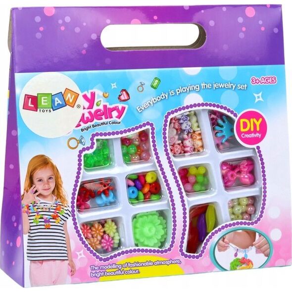 LeanToys Zestaw Kreatywny Koraliki Do Tworzenia Biżuterii Kolorowe 13676137 5905991009559