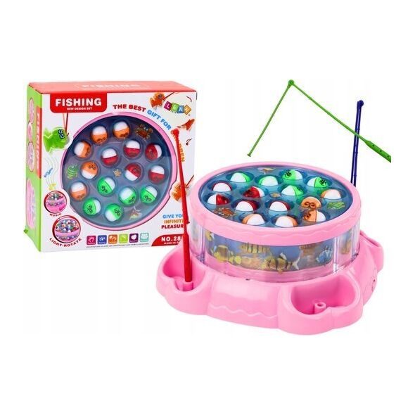 LeanToys Gra Łowienie Rybek Wędki Światła Dźwięki Różowa 13676140 5905991009603
