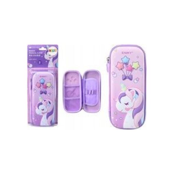 Piórnik LeanToys Piórnik Z Jednorożcem Rozkładany 3D Fioletowy 23x10x5 cm 13676175 5905991010388