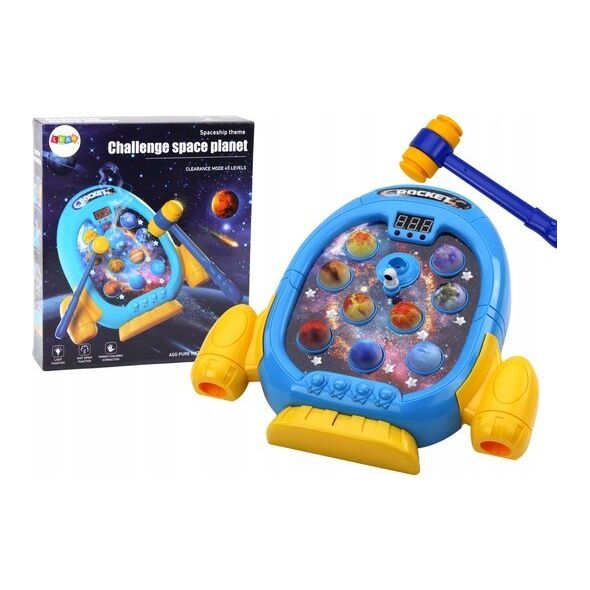 LeanToys Gra Zręcznościowa Wac A Mole Planety Rakieta 6 Trybów Światła Dźwięki Dym 13676196 5905991010845