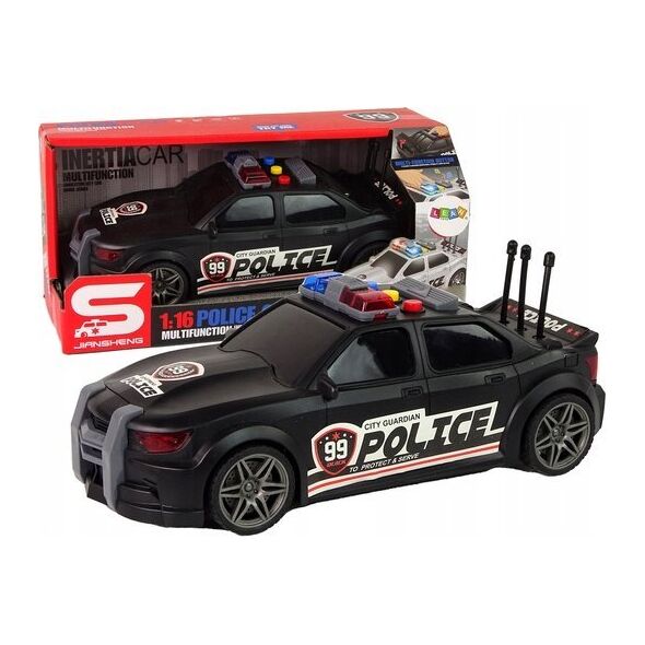 LeanToys Auto Sportowe Policja 1:16 Czarny Dźwięk 13676250 5905991013006